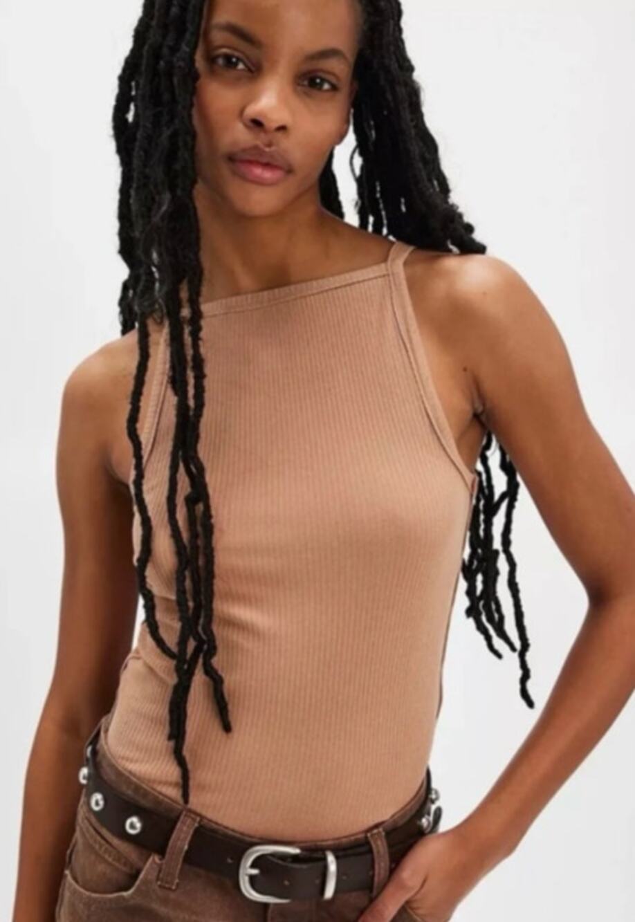 NEW! Free People 'Mia' Rib Tank in MACCHIATO (M)